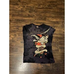 Vintage Harley Davidson Shirt Woman’s Large COLBOOCH Tie-Dyed Top Black